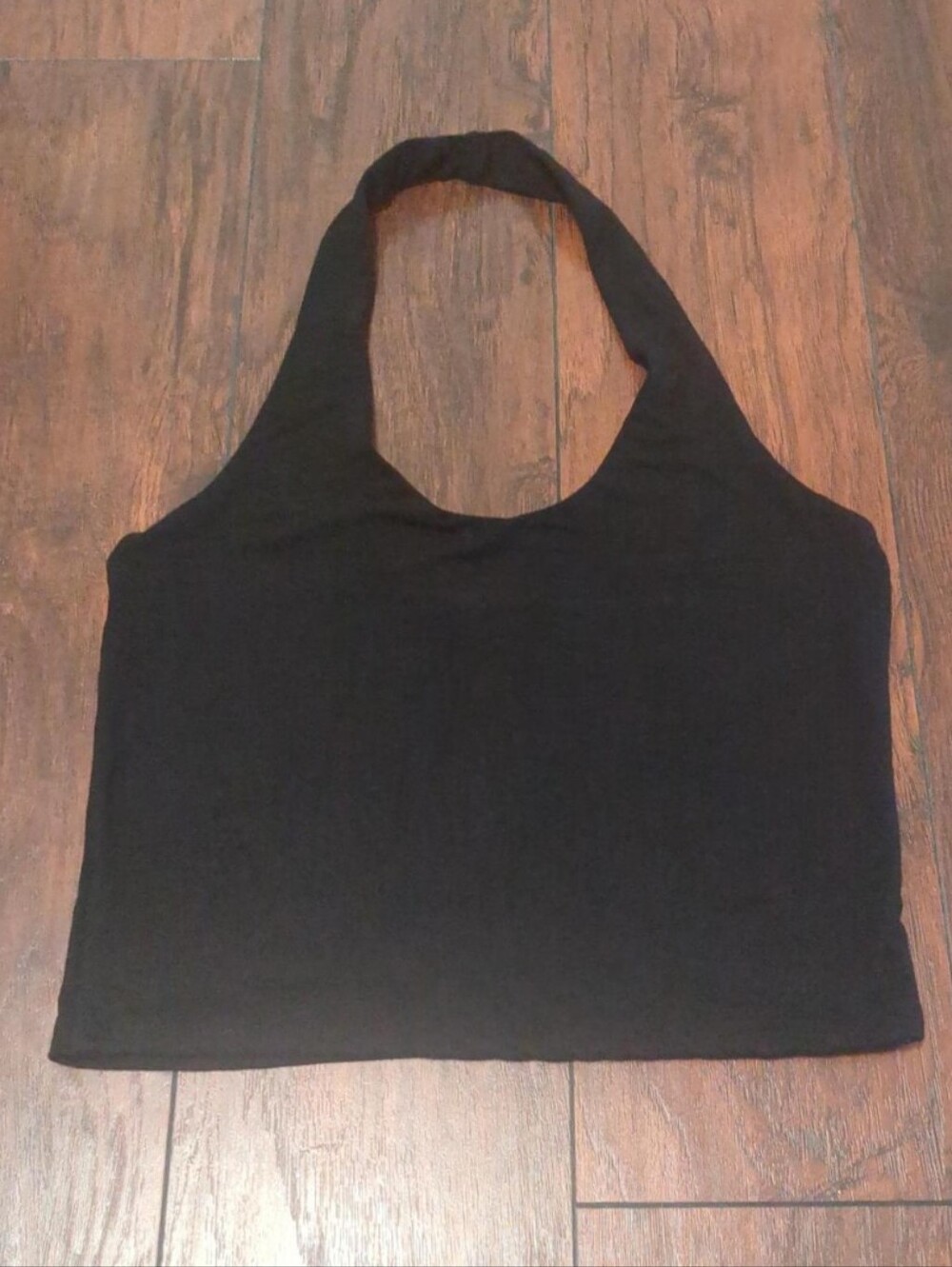 Black halter ribbed top